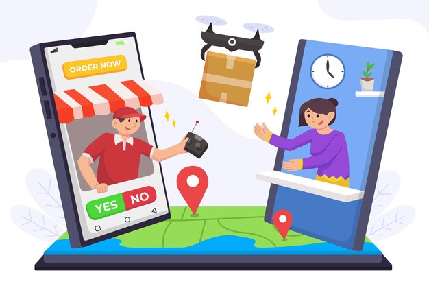 Concepto de entrega de diseño plano
