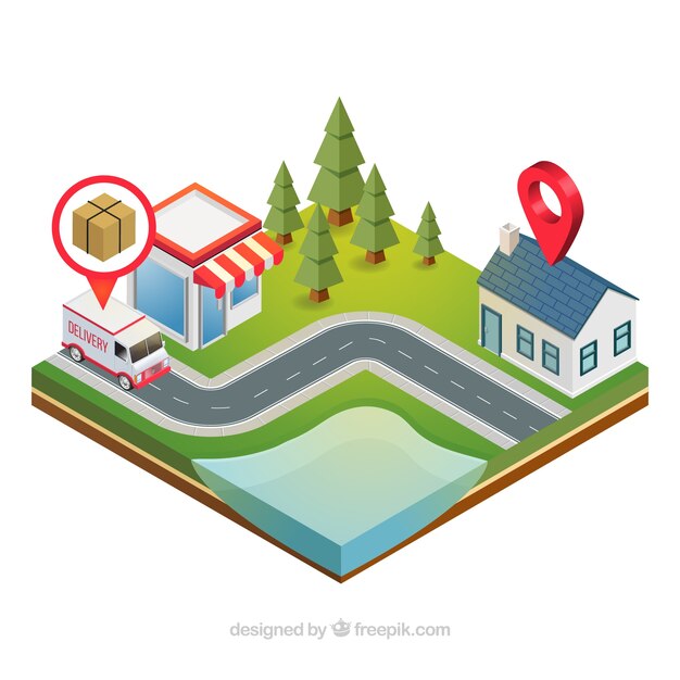 Concepto de entrega isométrica