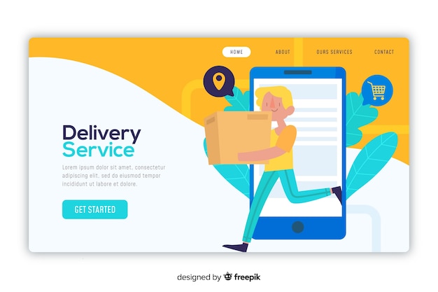 Vector gratuito concepto de entrega para la página de destino