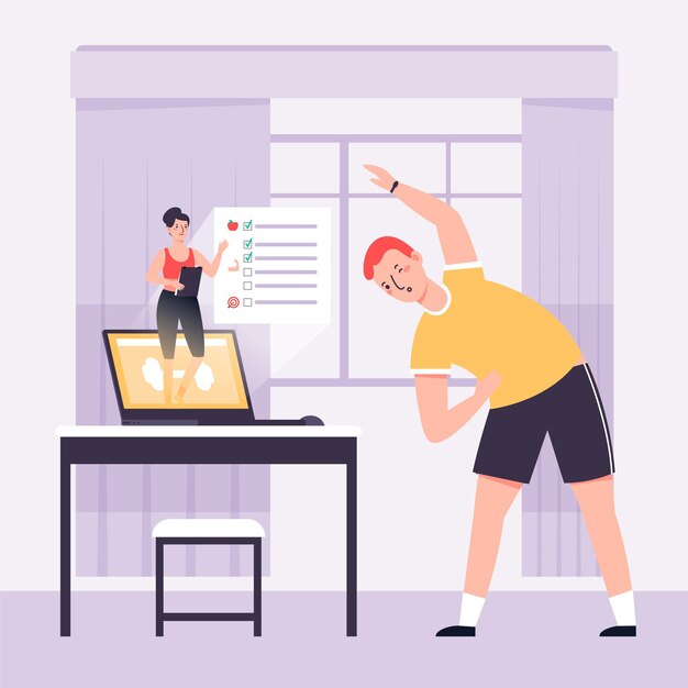 Concepto de entrenador personal en línea