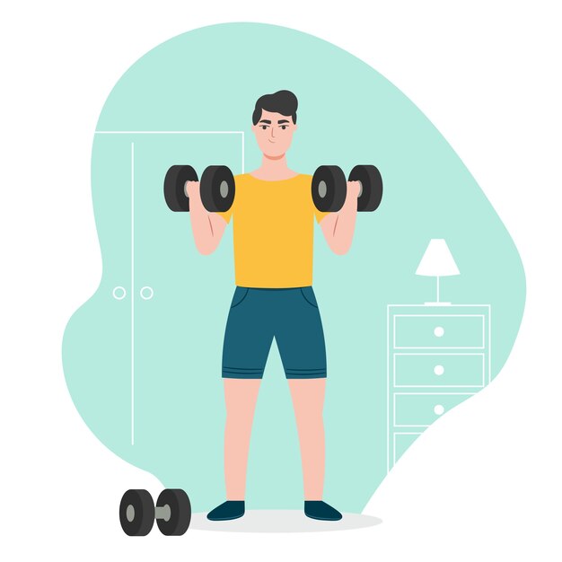 Concepto de entrenamiento en casa