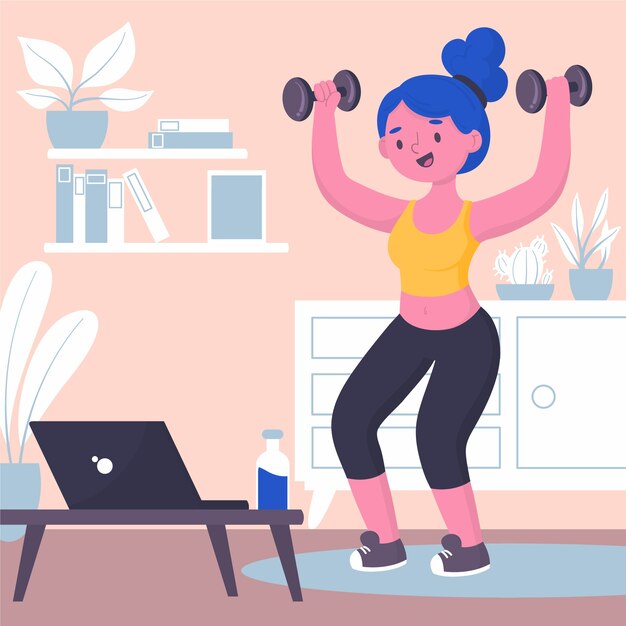 Concepto de entrenamiento en casa