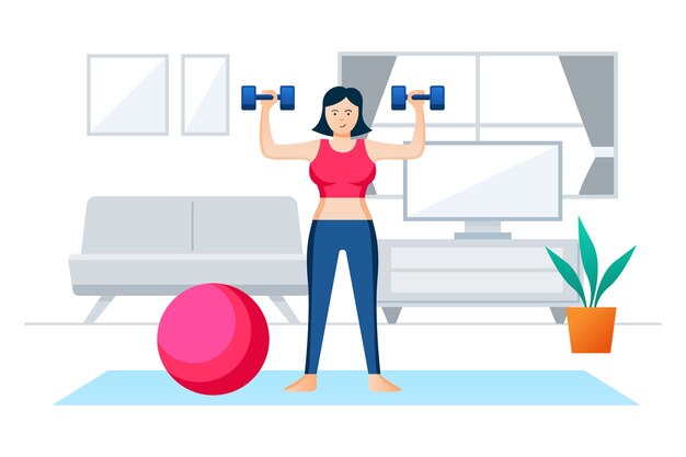 Concepto de entrenamiento en casa