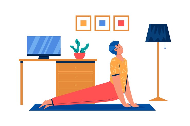 Vector gratuito concepto de entrenamiento en casa