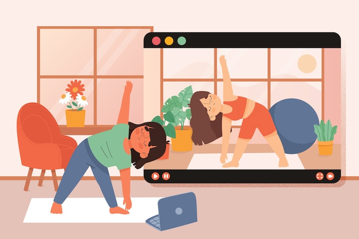 Vector gratuito concepto de entrenamiento en casa