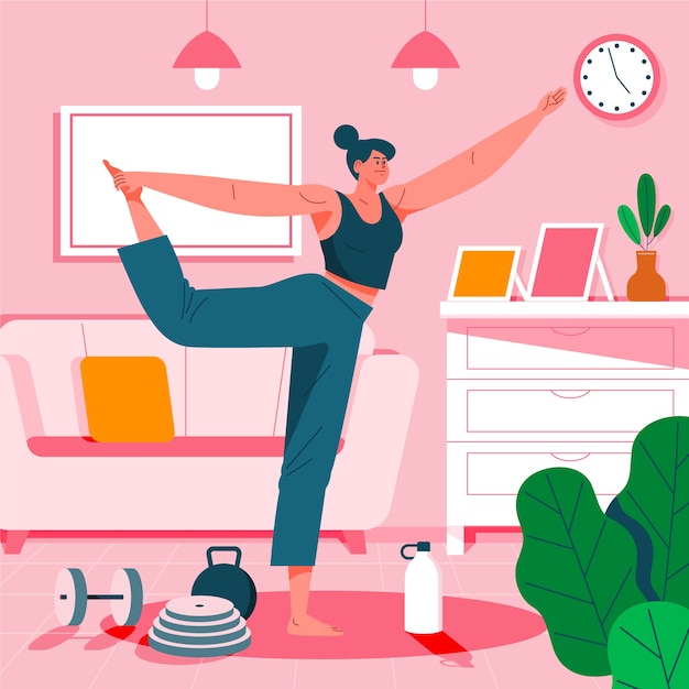Concepto de entrenamiento en casa