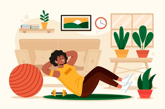 Concepto de entrenamiento en casa
