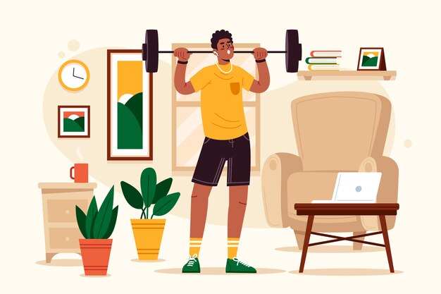 Concepto de entrenamiento en casa