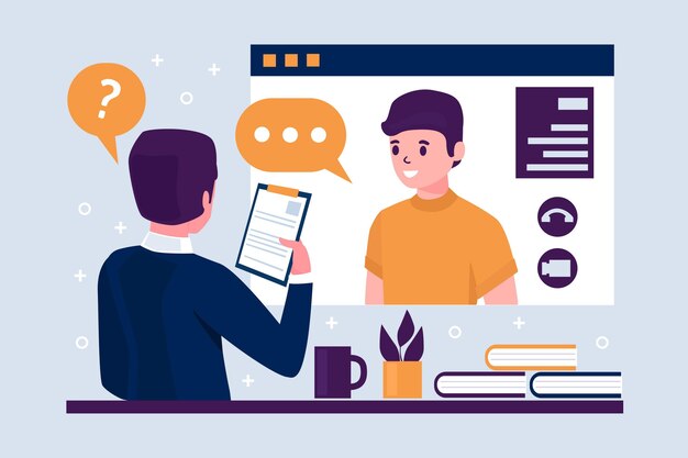 Concepto de entrevista de trabajo en línea