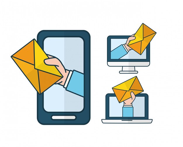 Concepto de envío de correo electrónico