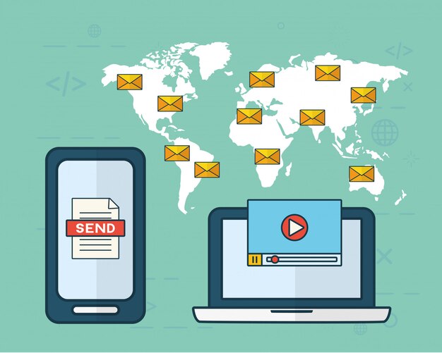 Concepto de envío de correo electrónico