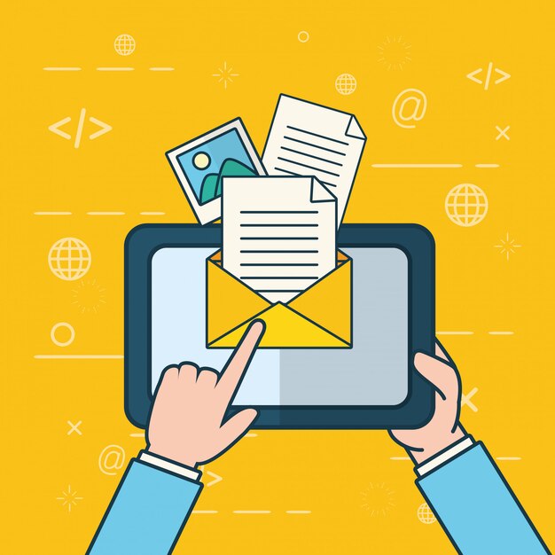 Concepto de envío de correo electrónico