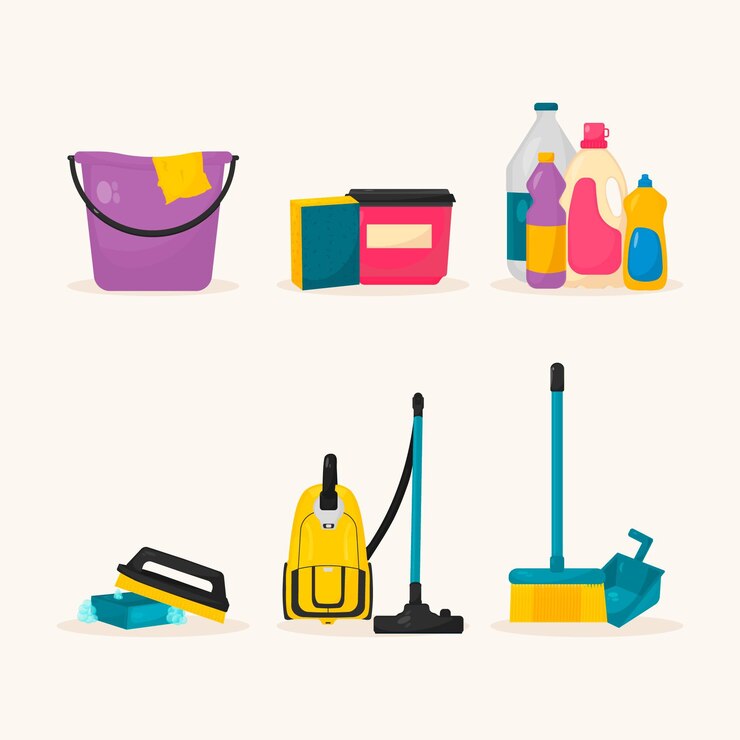 Vector gratuito concepto de equipo de limpieza de superficies