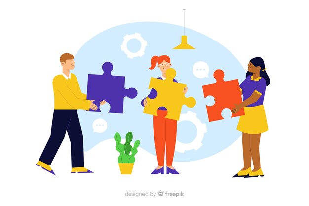 Concepto de equipos de conexión para la página de inicio