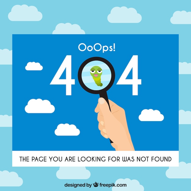 Vector gratuito concepto de error 404 con lupa