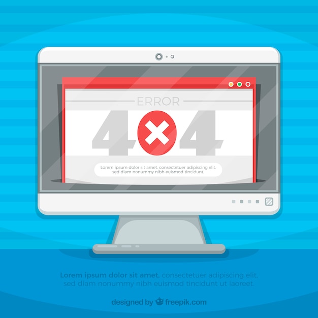 Vector gratuito concepto de error 404 con monitor