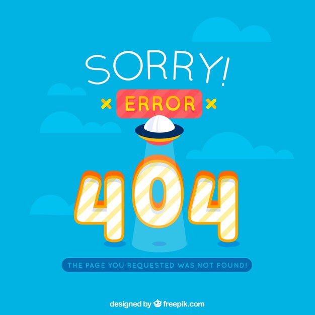 Concepto de error 404 con ovni