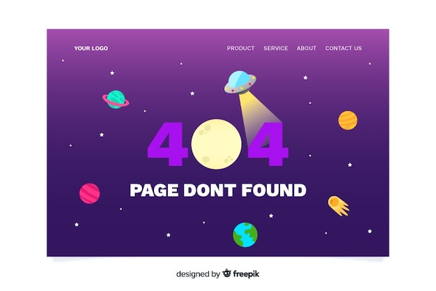 Concepto de error 404 para la página de destino