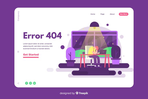 Concepto de error 404 para la página de destino