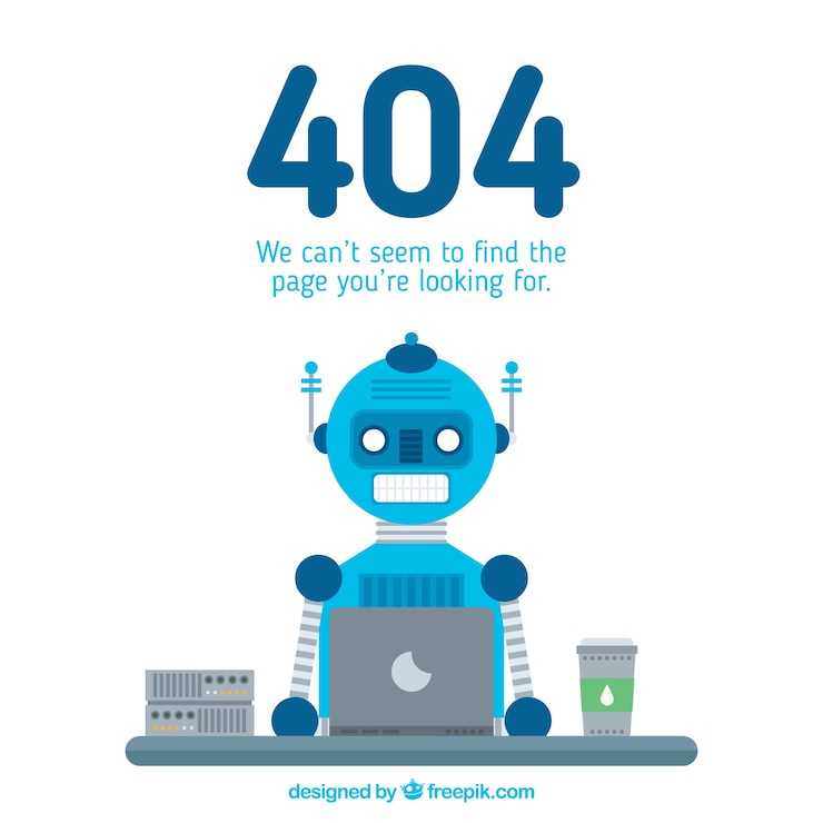 Vector gratuito concepto de error 404 con robot azul