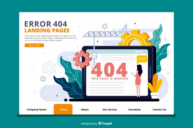 Concepto de error para landing page