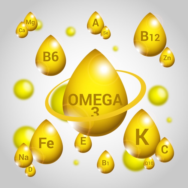 Concepto esencial de vitaminas y minerales