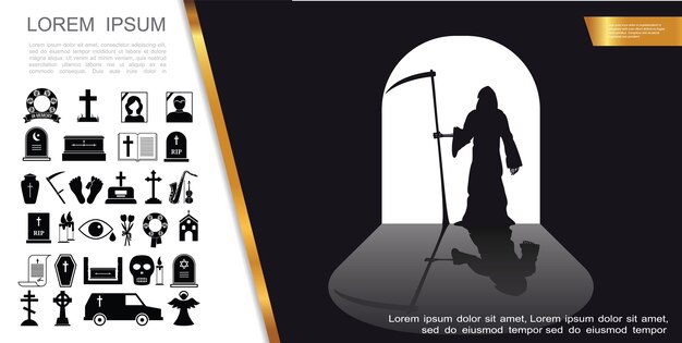 Concepto espeluznante de muerte plana