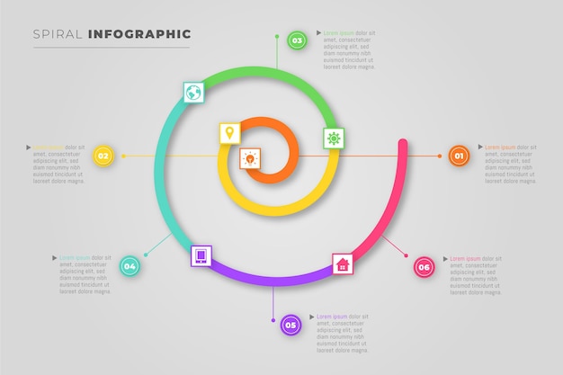 Concepto de espiral de infografía