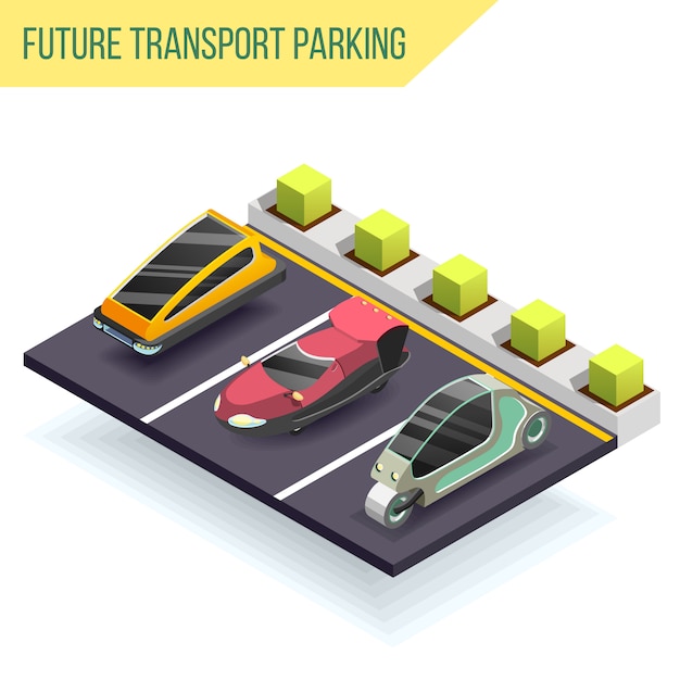 Concepto de estacionamiento de transporte futuro