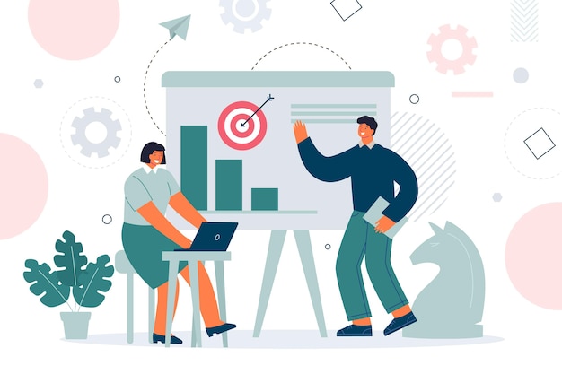 Concepto de estrategia empresarial dibujada a mano
