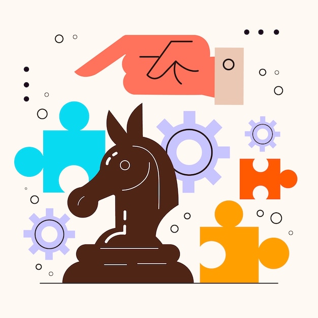 Concepto de estrategia empresarial dibujada a mano