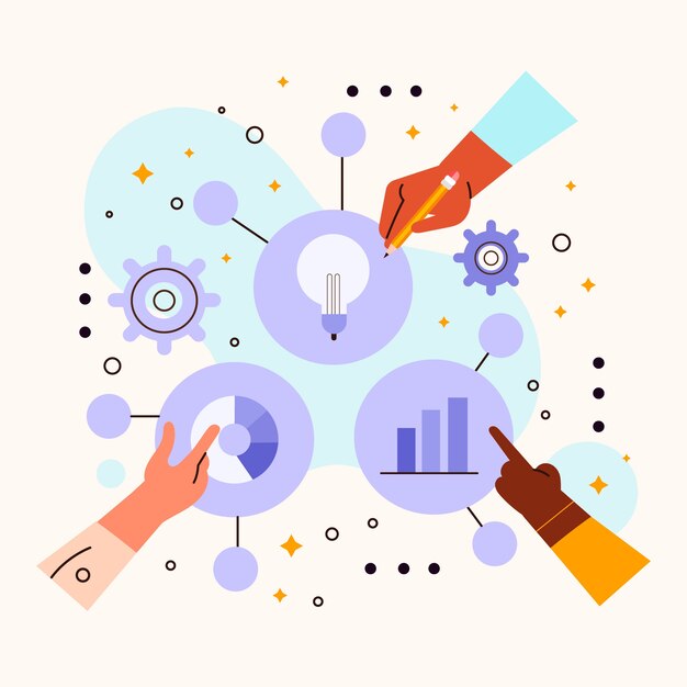 Concepto de estrategia empresarial dibujada a mano