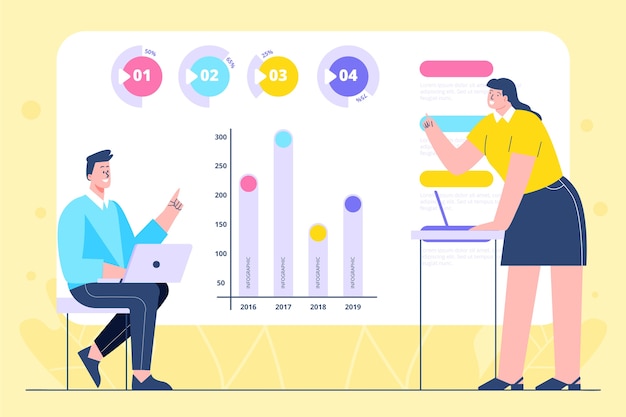 Concepto de estrategia empresarial de diseño plano