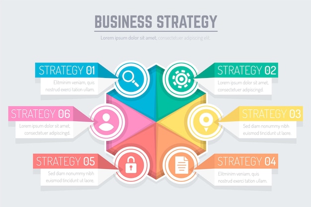 Concepto de estrategia de infografía