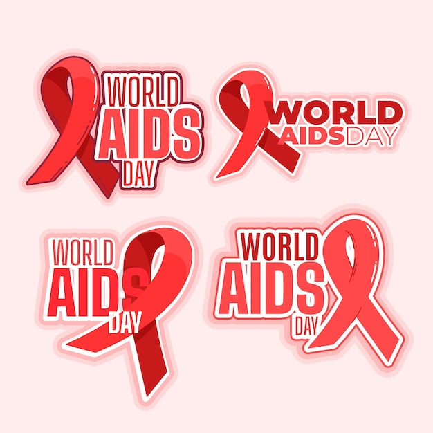 Concepto de etiquetas del día mundial del sida