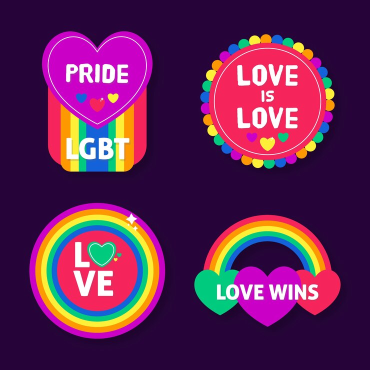 Vector gratuito concepto de etiquetas del día del orgullo