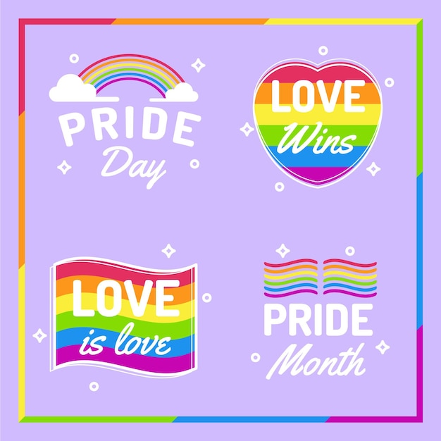 Concepto de etiquetas del día del orgullo