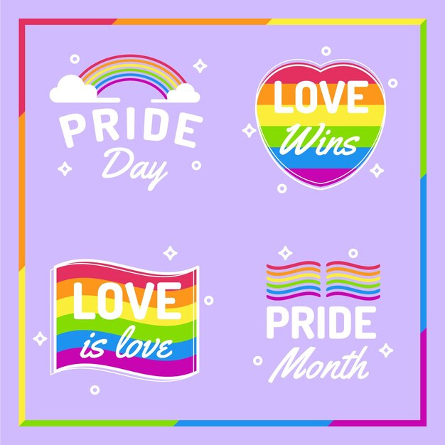 Concepto de etiquetas del día del orgullo
