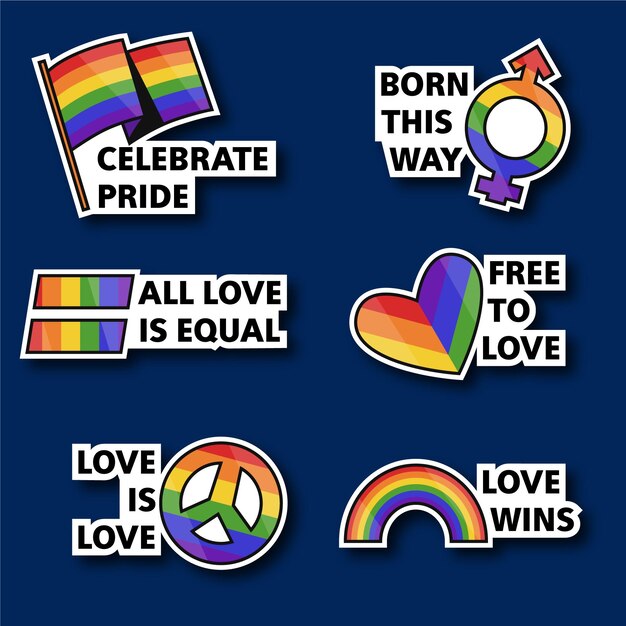 Concepto de etiquetas del día del orgullo