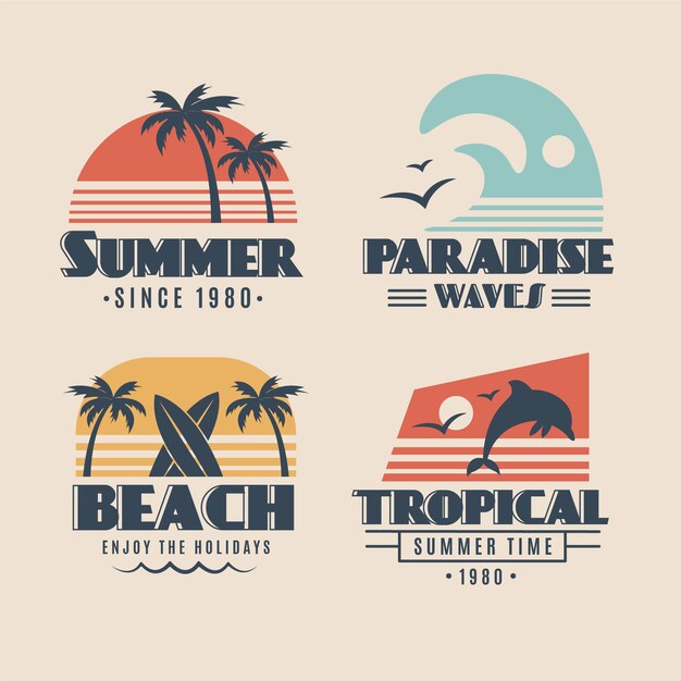 Concepto de etiquetas de verano vintage