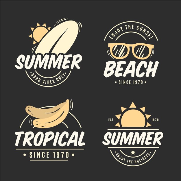 Concepto de etiquetas de verano vintage