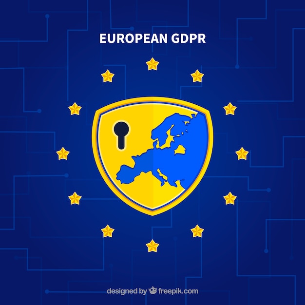 Vector gratuito concepto europeo de gdpr con diseño de plano