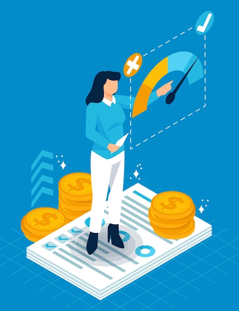 Concepto de evaluación crediticia isométrica