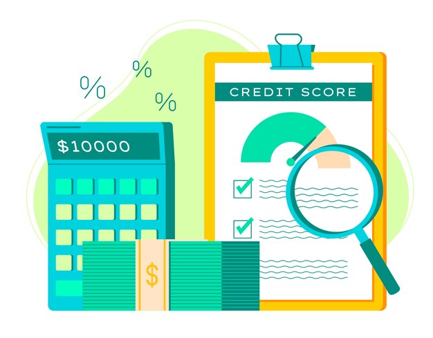 Concepto de evaluación de crédito dibujado a mano