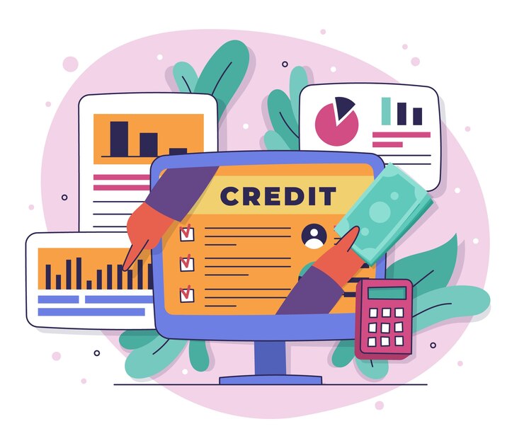 Vector gratuito concepto de evaluación de crédito dibujado a mano