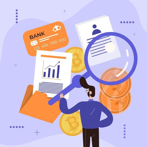 Concepto de evaluación de crédito de diseño plano