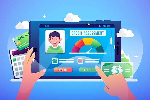 Concepto de evaluación de crédito gradiente