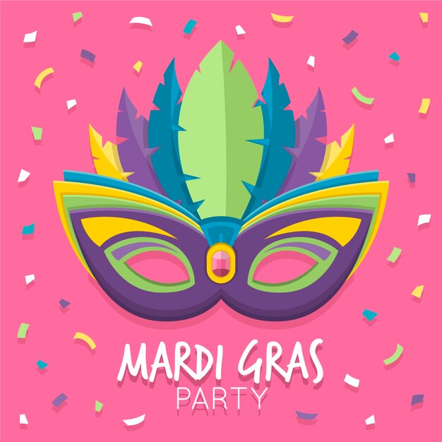 Concepto de evento de mardi gras de diseño plano