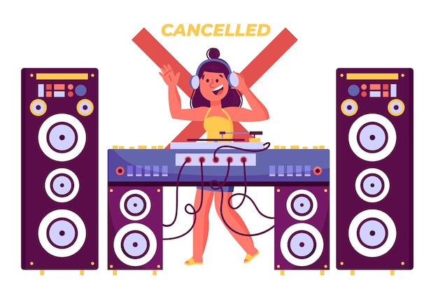 Vector gratuito concepto de eventos musicales cancelados