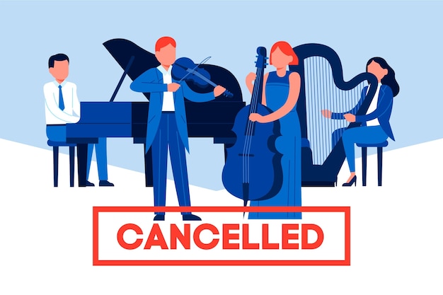 Vector gratuito concepto de eventos musicales cancelados